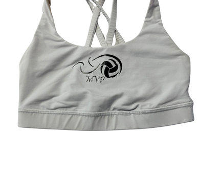 Lululemon White Strappy Back Volleyball Sports Bra