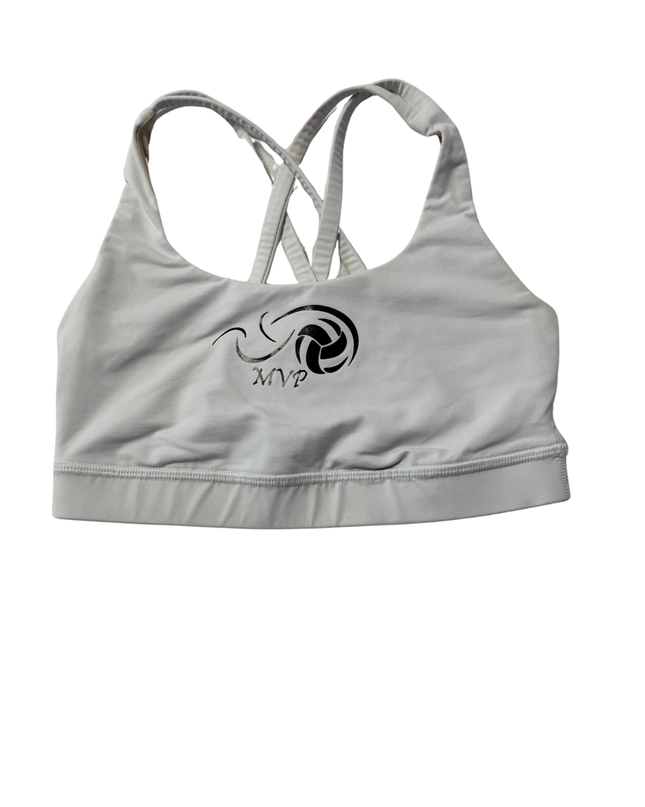 Lululemon White Strappy Back Volleyball Sports Bra