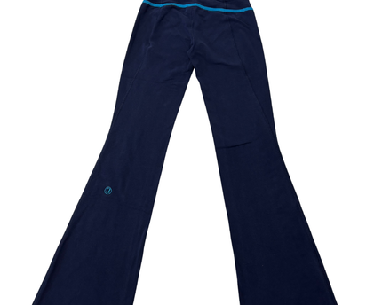 Lululemon Athletica Navy Blue Flared Yoga Pants with Stripe Waistband