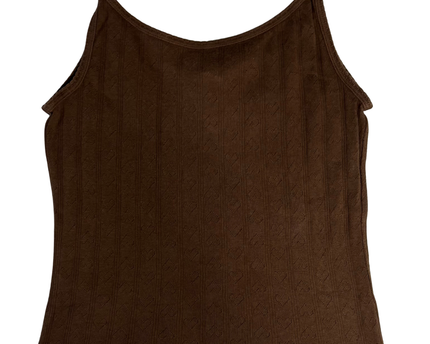 American Eagle Outfitters Brown Heart Pointelle Cami Top