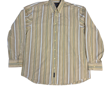 Gant Tan Striped Park 80's Poplin Dress Shirt
