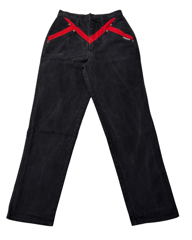 Roughrider by Circle T Vintage Black High-Waisted Western Jeans with Red Yoke