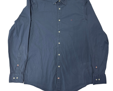 Tommy Hilfiger Blue Slim Fit Stretch Long Sleeve Shirt