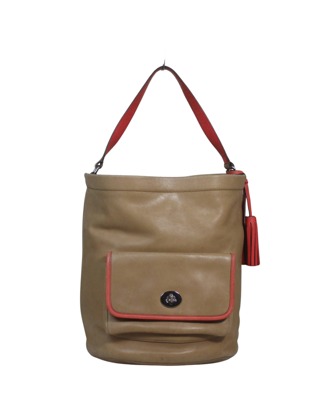 Coach Tan Leather Legacy Penny Pocket Hobo Bag