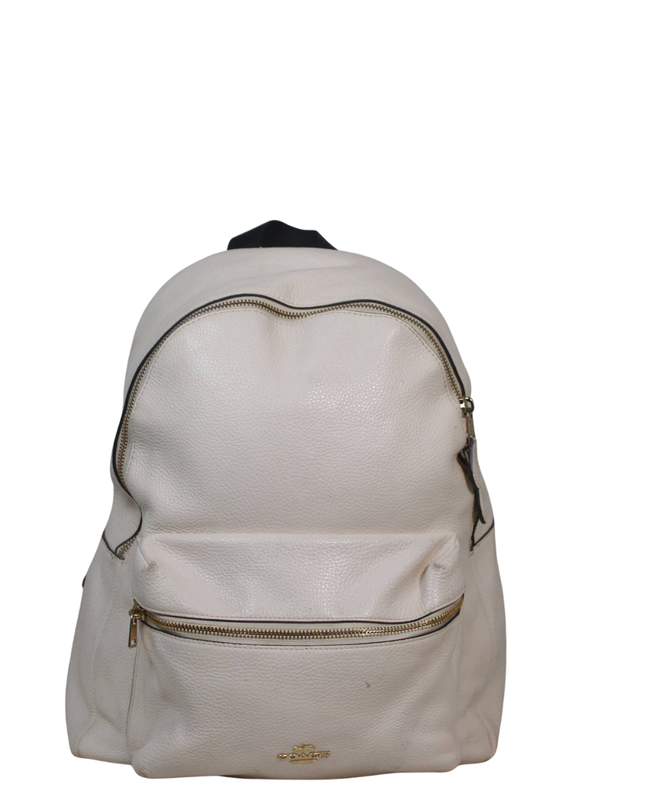 Coach Off-white Pebbled Leather Backpack
