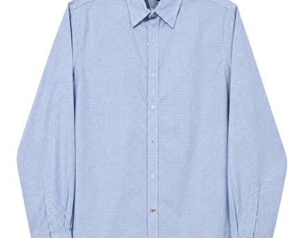 Tommy Hilfiger Light Blue Gingham Check Slim Fit Long Sleeve Shirt