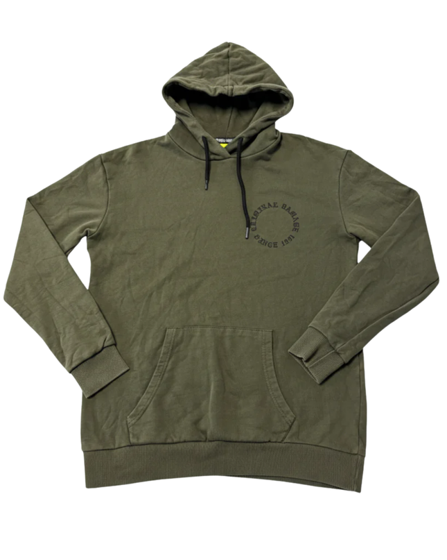 Criminal Damage Olive Green Dragon Graphic Hoodie