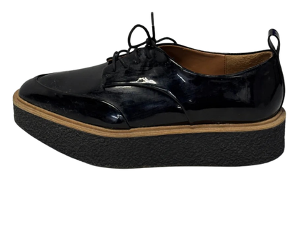 Zara Trafaluc Black Platform Oxford Shoes