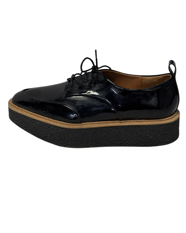 Zara Trafaluc Black Platform Oxford Shoes