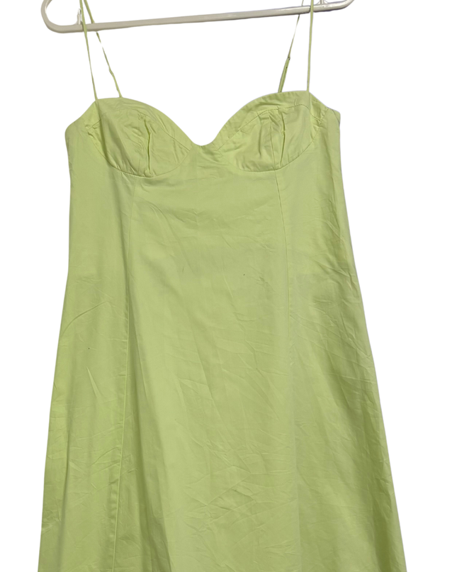 Zara Lime Green Midi Dress with Sweetheart Neckline