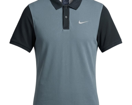 Nike Color-Block Blue Short Sleeve Cotton Polo Shirt