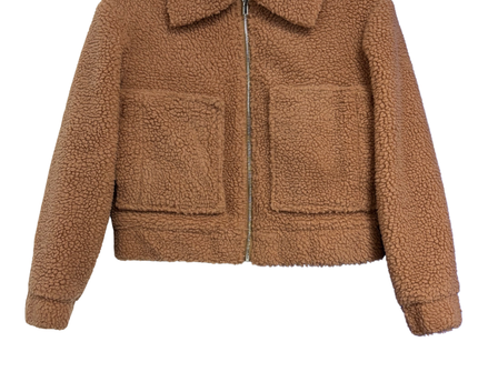 Princess Polly Brown Teddy Faux Fur Zip-Up Jacket