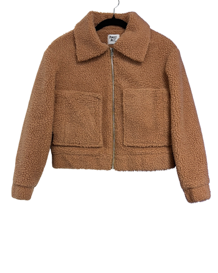 Princess Polly Brown Teddy Faux Fur Zip-Up Jacket