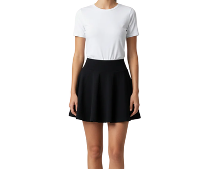 H&M Black Cotton Mini Skater Skirt
