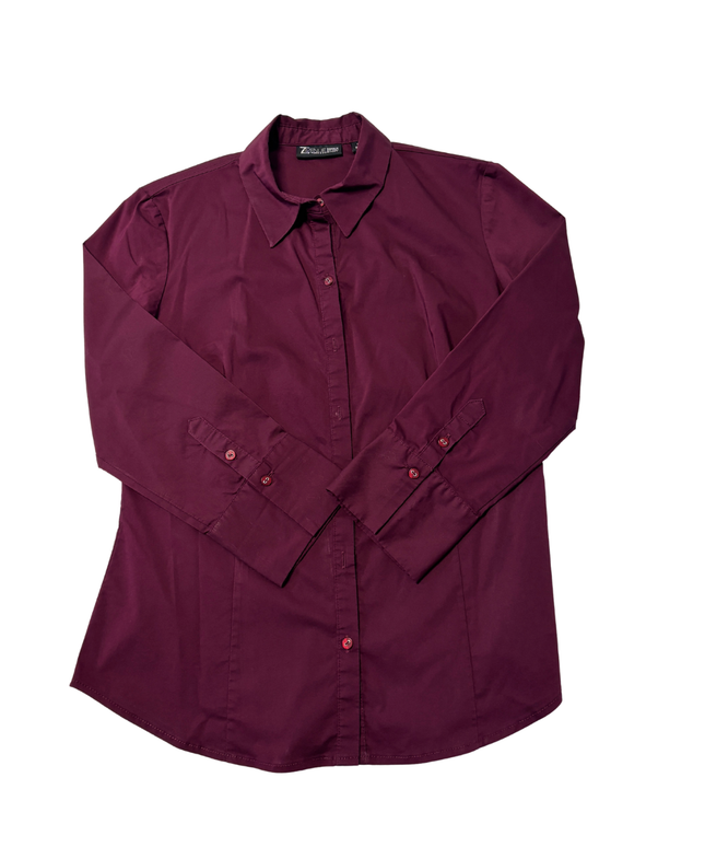New York & Company Burgundy 7th Avenue Button-Down Shirt