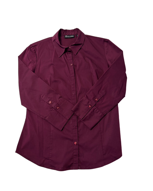New York & Company Burgundy 7th Avenue Button-Down Shirt