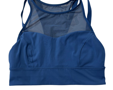 Lululemon Blue Mesh-Panel High-Neck Sports Bra
