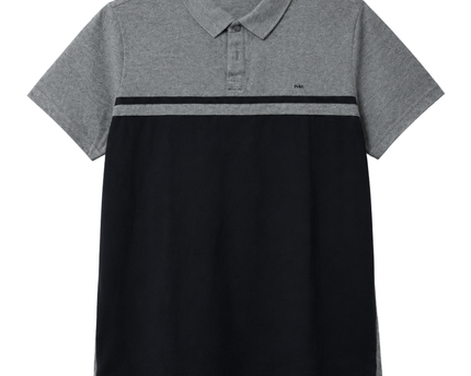 Michael Kors Grey and Black Colorblock Polo Shirt