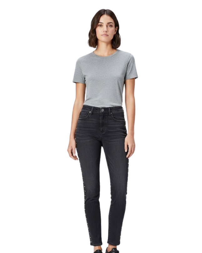 Levi's Black Mile High Super Skinny Studded Jeans