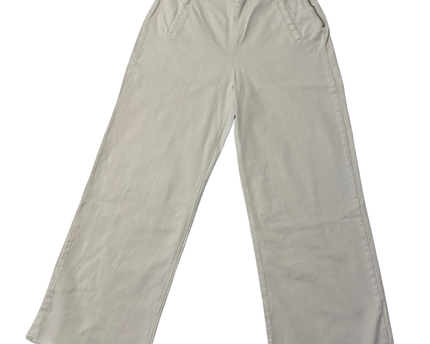 Zara Cream High-Waisted Wide Leg Raw Hem Jeans