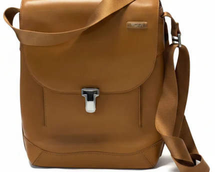 Tumi Tan Leather Flap Closure Crossbody Handbag W/Box