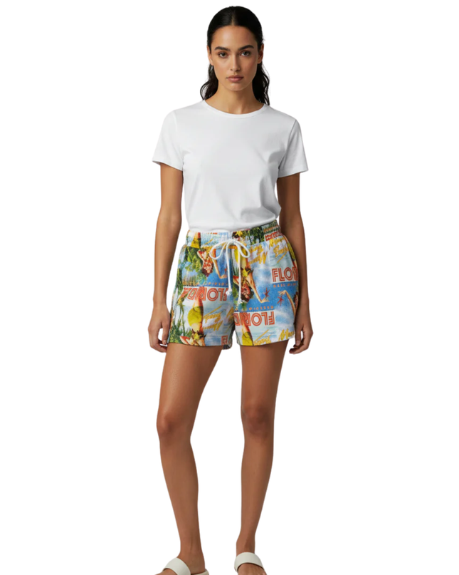 Reclaimed Vintage Multicolor Florida Retro Print Shorts