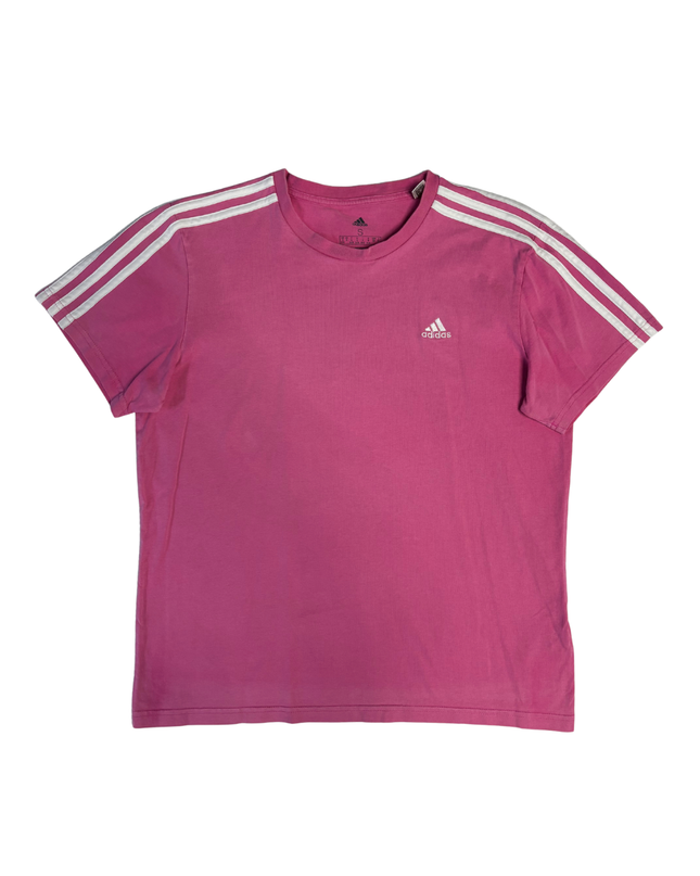 Adidas Pink 3-Stripe Short Sleeve Essential T-Shirt