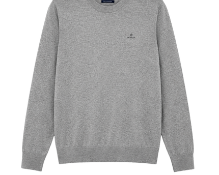 GANT Grey Cotton Cashmere Crewneck Sweater
