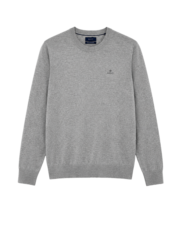 GANT Grey Cotton Cashmere Crewneck Sweater