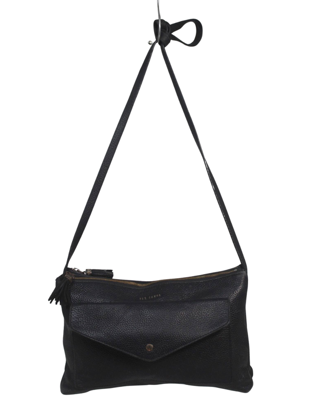 Ted Baker Black Pebbled Leather Crossbody Bag