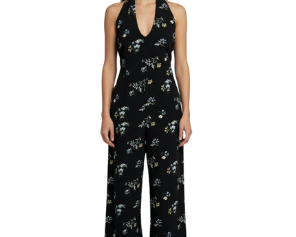 Abercrombie & Fitch Black Floral Halter Neck Jumpsuit