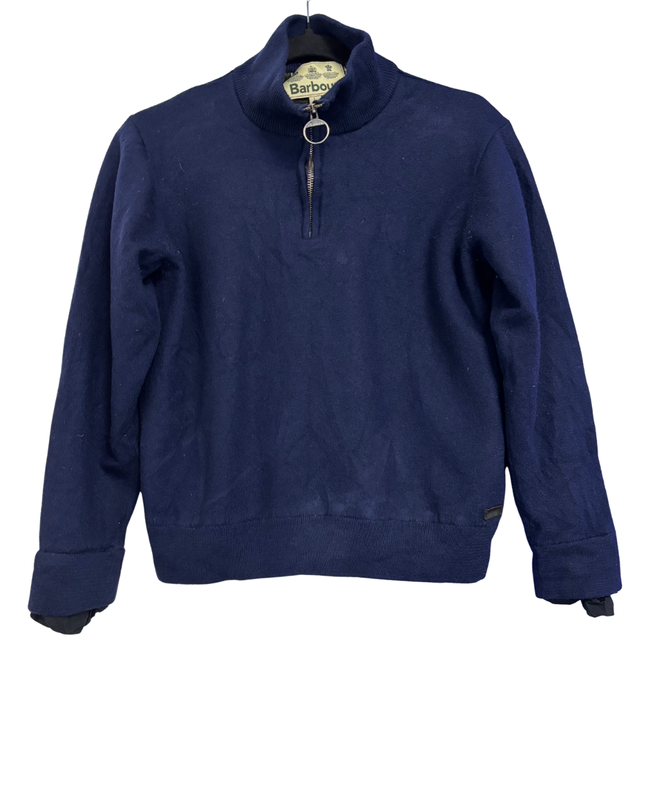 Barbour Navy 1/4 Zip Knit Sweater