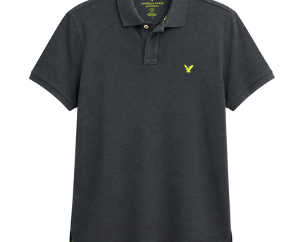 American Eagle Outfitters Dark Grey Neon Trim Polo Shirt