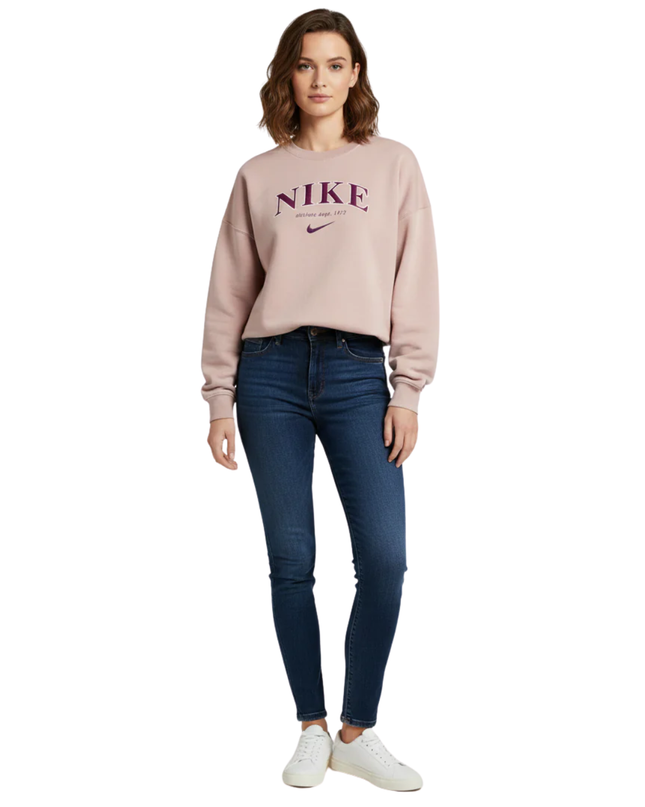 Nike Pink Athletic Dept 1972 Graphic Cropped Sweatshirt