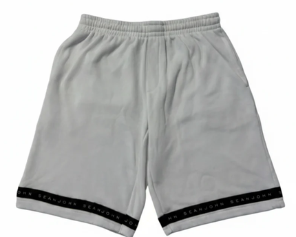 Sean John White Logo Hem Sweat Shorts
