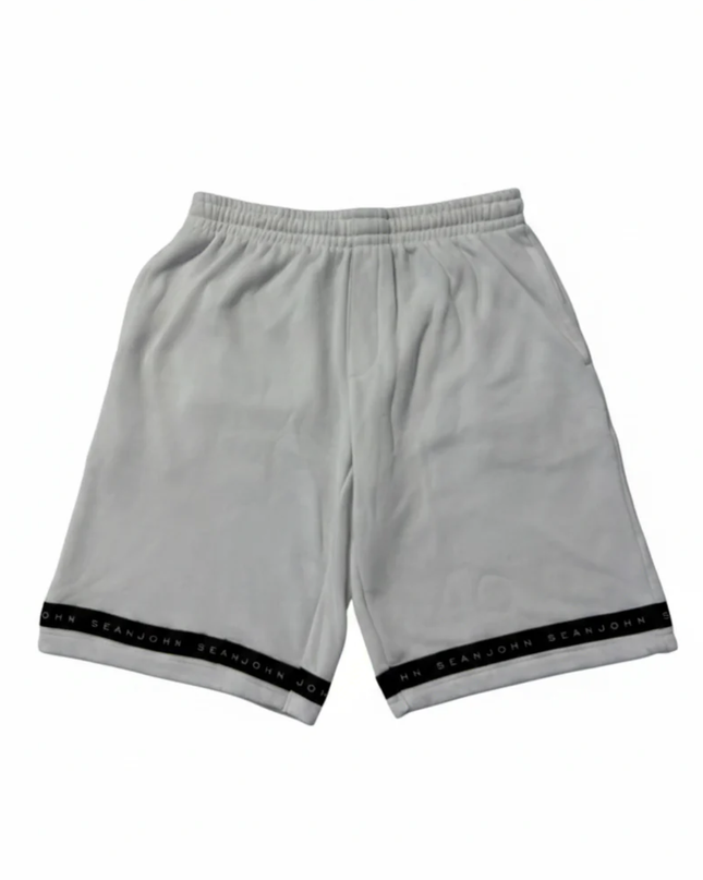 Sean John White Logo Hem Sweat Shorts
