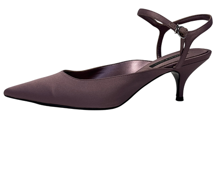 Charles & Keith Mauve Strappy Kitten Heel Heels W/Box