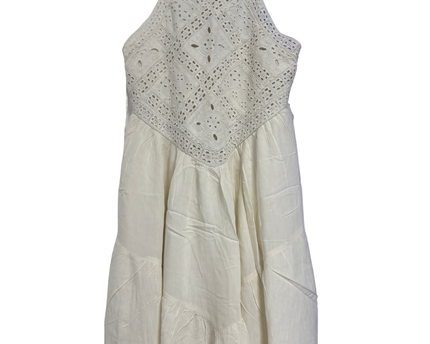 American Eagle White Eyelet Lace Halter Mini Dress