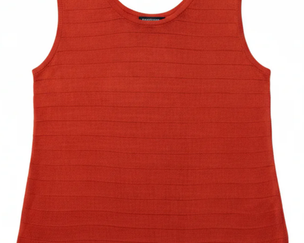 Burberry Orange Ribbed Knit Tank Top