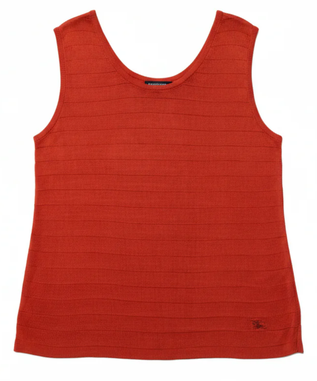 Burberry Orange Ribbed Knit Tank Top