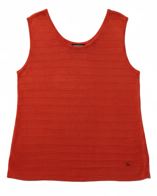 Burberry Orange Ribbed Knit Tank Top