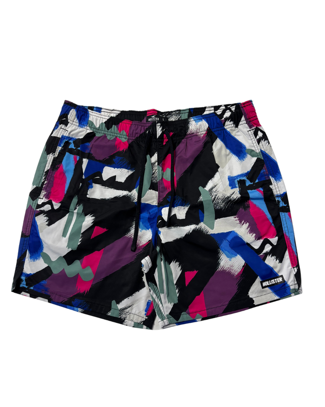 Hollister Multicolor Abstract Brushstroke Board Shorts