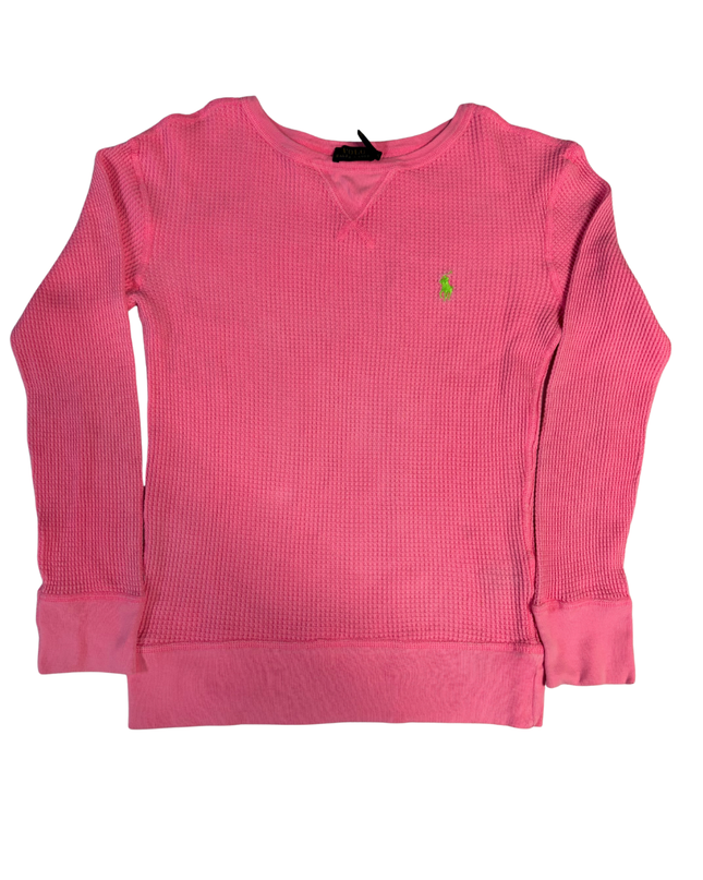 Polo Ralph Lauren Pink Waffle Knit Crewneck Sweatshirt