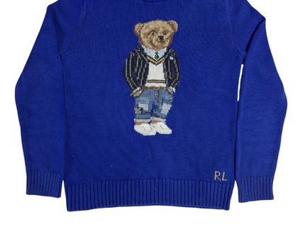 Polo Ralph Lauren Blue Polo Bear Knit Sweater