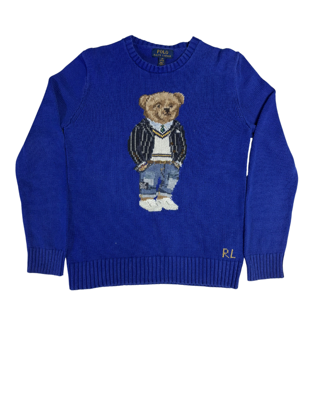 Polo Ralph Lauren Blue Polo Bear Knit Sweater