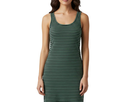 Jack Wills Black/Green Striped Scoop Neck Mini Dress