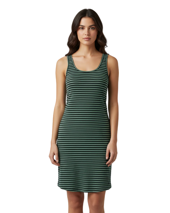 Jack Wills Black/Green Striped Scoop Neck Mini Dress