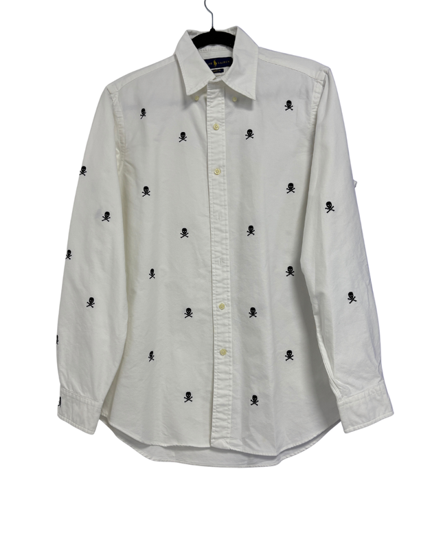 Ralph Lauren White Skull & Crossbones Classic Fit Shirt