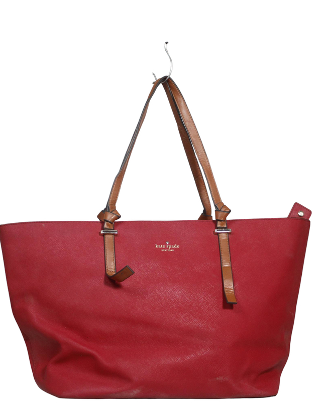 Kate Spade Red Saffiano Leather Tote Bag