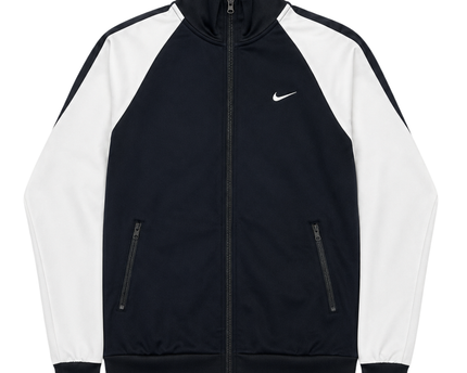Nike Black/White Full-Zip Athletic Track Jacket